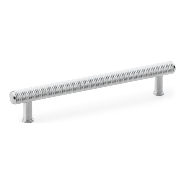 AW809-160-SC • 160mm c/c • Satin Chrome • Alexander & Wilks Crispin Knurled T-Bar Cupboard Pull Handle